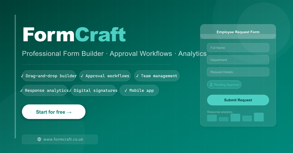 FormCraft | Free Online Form Builder with Approval Workflows & Analytics